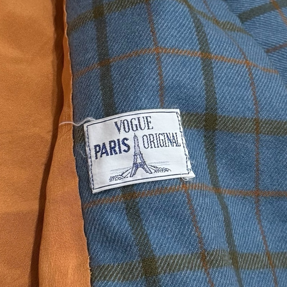 Vintage Vogue Paris Original Retro Plaid Women's Relaxed‎ Suit Jacket Career M/L - Picture 11 of 13
